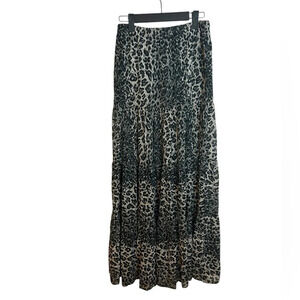 Blu Moon Tiered Animal Print Maxi Skirt